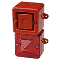 SONFL1XAC230R/R сигнализатор светозвуковой серии Sonora с ксеноновой лампой, корпус красный, линза красная, 100 dB, 230V AC, IP66