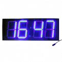 Импульс-431-T-2Х-B часы электронные офисные двусторонние, с датчиком температуры (синяя индикация)
