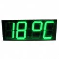 Импульс-424-T-EG2 часы-термометр электронные уличные (зеленая индикация)