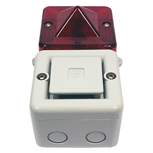 SONFL1HAC230R/A сигнализатор светозвуковой серии Sonora со светодиодной лампой, корпус красный, линза оранжевая, 100 dB, 230V AC, IP66, Изображение №4