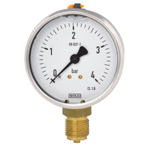 113.53.040-(0-10)бар-сзади-G1/8B-кл.т.2,5-нерж.сталь манометр с гидрозаполнением глицерином, Изображение №1