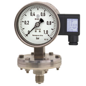 PGT43HP.160-(0-100)мбар-100бар-снизу-G1/2B-(4..20)мА/3пр.-кл.т.1,6 манометр мембранный с электрическим выходным сигналом, Изображение №1