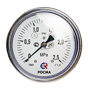 ТМ-521ТЭ.00-(0...0,1-10)МПа-кл.т.1,0-O2 манометр коррозионностойкий с очисткой под кислород, Изображение №1