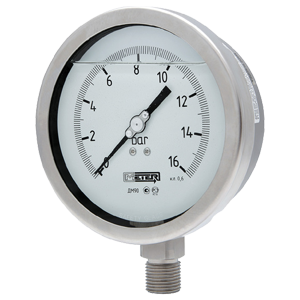 ДМ-90-100-1-(0-0,6...400)кгс/см2-снизу-кл.т.1,0 манометр коррозионностойкий, Изображение №1