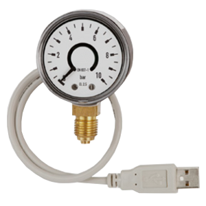 PGT10.050-(0-315)бар-снизу-G1/8B-(0,5..2,5В)/5ВDC-2м-2,5% манометр с интерфейсом USB (пластик), Изображение №1