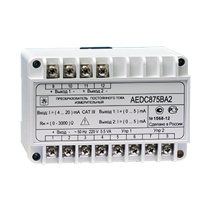 AEDC875BA3 преобразователь измерительный постоянного тока в выходной сигнал 0-5 мА, Изображение №1
