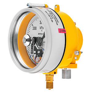 ДМ2005фСг1Exd-исп.V-(0-1...60)МПа-кл.т.1,5-d.160-IP54-М20х1,5-РШ-У1-Свид. манометр электроконтактный взрывозащищенный, Изображение №1
