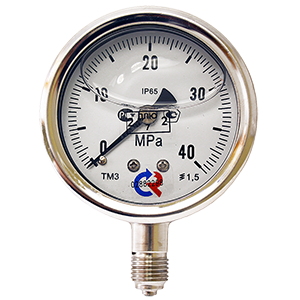 ТМ-321Р.20-(0...0,1-10)МПа-кл.т.1,5 манометр коррозионностойкий, гидрозаполнение силиконом, Изображение №1