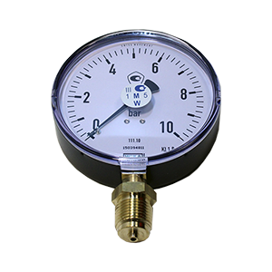 111.10.063-(0-12)бар-снизу-G1/4В-кл.т.2,5-пластик манометр с трубкой Бурдона, Изображение №1
