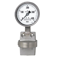 733.51.160-(0-16)бар-снизу-2хG1/2В-кл.т.1,6 манометр дифференциальный с гидрозаполнением водно-глицериновой смесью, сварная рабочая камера