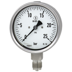 232.30.063-(0-160)psi-снизу-G1/4B-кл.т.1,6 манометр из нержавеющей стали, Изображение №1