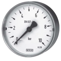 111.12.063-(-1-0)бар-сзади-G1/4B-кл.т.2,5-пластик манометр с трубкой Бурдона