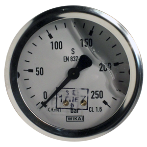 213.53.100-(0-10)кгс/см2-сзади-G1/2B-кл.т.1,0-нерж.сталь манометр с гидрозаполнением глицерином, Изображение №1