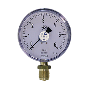 111.10.063-(0-16)бар-снизу-G1/4В-кл.т.2,5-сталь манометр с трубкой Бурдона, Изображение №1