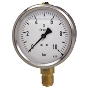 213.53.100-(0-16)бар-сзади-G1/2B-кл.т.1,0-нерж.сталь манометр с гидрозаполнением глицерином, Изображение №1