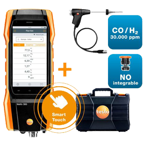 Testo-300LL анализатор дымовых газов O2, CO с H2 компенсацией (до 30000 ppm), кейс, пылевые фильтры, зонд 300мм ᴓ8 мм, блок питания, обнуление, Изображение №2