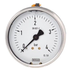 113.53.040-(0-100)бар-сзади-G1/8-кл.т.2,5-нерж.сталь манометр с гидрозаполнением глицерином, Изображение №1