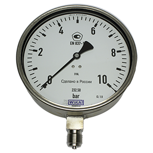 232.50.160-(0-4)кгс/см2-снизу-1/2NPT-кл.т.1,0 манометр из нержавеющей стали, Изображение №1