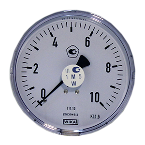 111.12.050-(0-10)бар-сзади-G1/8B-кл.т.2,5-пластик манометр с трубкой Бурдона, Изображение №1