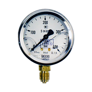 213.53.100-(0-16)МПа-снизу-М20х1,5-кл.т.1,0-нерж.сталь манометр с гидрозаполнением глицерином, Изображение №1
