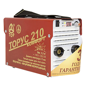 ТОРУС-210 аппарат инверторный ручной дуговой сварки с комплектом проводов, Изображение №1