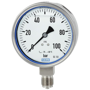PG23LT.58.100-(-0,1-0,3)МПа-снизу-1/2NPT-кл.т.1,0 манометр гидрозаполненный на низкие температуры окружающей среды, Изображение №1