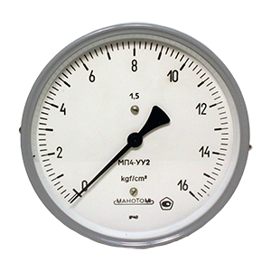 ВП4-У-ФОШ-У2-(-1..0)кгс/см2-кл.т.1,5 вакуумметр технический показывающий, Изображение №1
