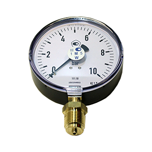 111.10.100-(0-10)кгс/см2-снизу-G1/2B-кл.т.1,6-сталь манометр с трубкой Бурдона, Изображение №1