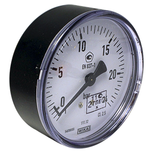 111.12.050-(0-12)бар-сзади-1/4NPT-кл.т.2,5-пластик манометр с трубкой Бурдона, Изображение №2
