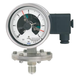 PGS43.50.160-(0-250)мбар-снизу-G1/2B-821.2-кл.т.1,6 манометр мембранный с электроконтактами, Изображение №1
