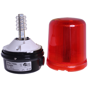 B300LDA050B/R Spectra маяк светодиодный многофункциональный красный, 10-50V DC, 16 светодиодов, Изображение №2