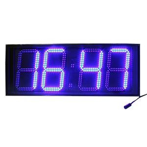 Импульс-431-T-2Х-B часы электронные офисные двусторонние, с датчиком температуры (синяя индикация), Изображение №1