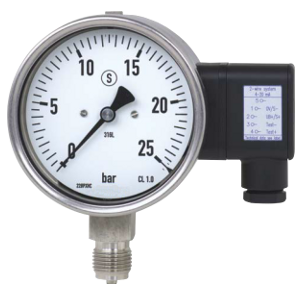PGT23.100-(0-25)МПа-снизу-G1/2B-(4..20)мА/2пр.-кл.т.1,0 манометр с электрическим выходным сигналом, Изображение №1