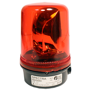 B400RTH230B/R Spectra маяк проблесковый вращающийся с галогенной лампой 40W, красный, 230V AC, Изображение №1