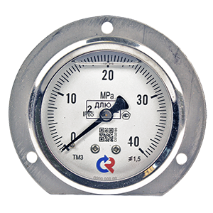 ТМ-320ТКП.00-(0...16-60)МПа-кл.т.1,5 манометр виброустойчивый, осевое присоединение с передним фланцем, Изображение №1