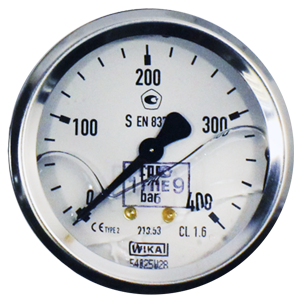 213.53.063-(-1-40)бар-сзади-G1/4B-кл.т.1,6-нерж.сталь манометр с гидрозаполнением глицерином, Изображение №1