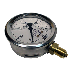 213.53.050-(0-6)бар/psi-сзади-G1/4В-кл.т.1,6-нерж.сталь манометр с гидрозаполнением глицерином, Изображение №5