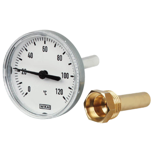 A43.10.100-(0...+120°С)-100х9мм-G1/2B-кл.т.2,0 термометр биметаллический с защитной гильзой, Изображение №1