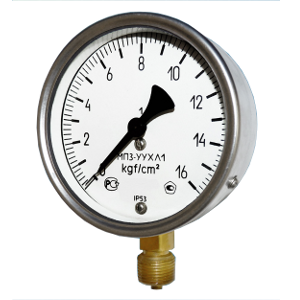 МП3-У-УХЛ1-(0-160...600)кгс/см2-кл.т.1,5 манометр технический показывающий, Изображение №1