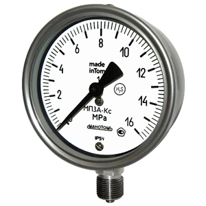 МП3А-КС-УХЛ1-(0-10...600)кгс/см2-кл.т.1,0-IP54-G1/2 манометр показывающий коррозионностойкий, Изображение №1
