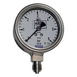233.50.063-(0-1)бар-сзади-1/4NPT-кл.т.1,6 манометр с гидрозаполнением силиконом М50 (поликарбонат), Изображение №1