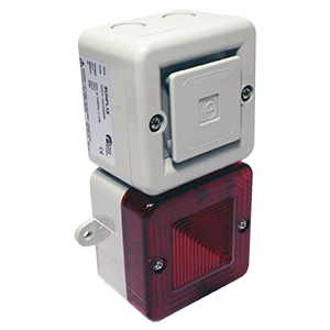 SONFL1HAC230R/A сигнализатор светозвуковой серии Sonora со светодиодной лампой, корпус красный, линза оранжевая, 100 dB, 230V AC, IP66, Изображение №2