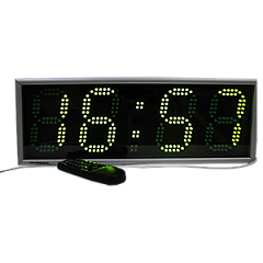 Кварц-5-(цвет индикации) часы электронные вторичные офисные двусторонние (Красный)