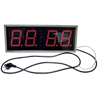 Кварц-1-Т часы электронные вторичные офисные дата-термометр (красная индикация)