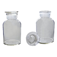 Склянка для реактивов из светлого стекла с широкой горловиной и притертой пробкой, 1000 мл