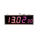 Пояс-6-NTP-PoE часы вторичные цифровые с отображением секунд (красная индикация)