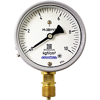М-3ВУ-У2-(0-0,6...600)кгс/см2-кл.т.1,0-М20х1,5-П.П.Пас-Пл манометр показывающий виброустойчивый