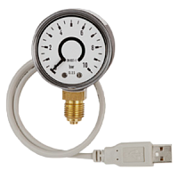 PGT10.050-(0-315)бар-снизу-G1/8B-(0,5..2,5В)/5ВDC-2м-2,5% манометр с интерфейсом USB (пластик)