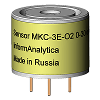 МКС-3E-O2 сенсор электрохимический на кислород, 0-30% об.