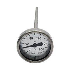 ТБ-1 термометр биметаллический с длиной термобаллона до 200 мм (0...+120, 1,5, 100, 10, М20х1,5)